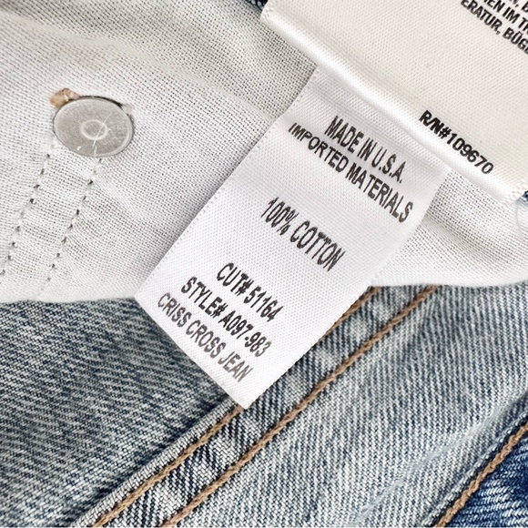 AGOLDE | “SUBURBIA” CRISS CROSS UPSIZED LIGHT BLUE JEANS DENIM RELAXED - Picture 14 of 14